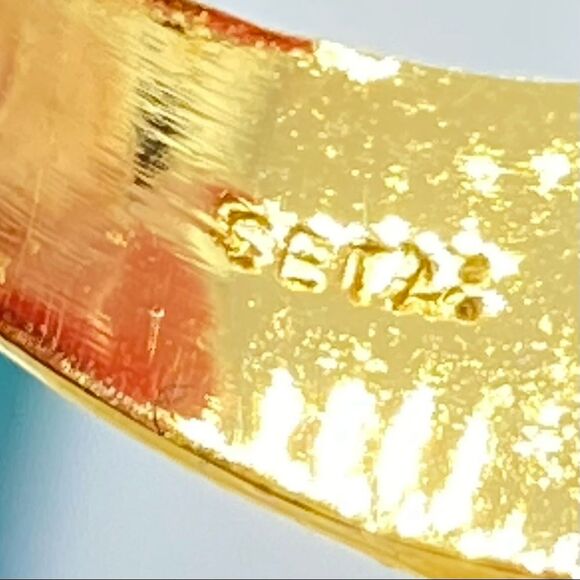 Geitz Elephant design 14K Gold Filled Filigree Band Ring CZ Stones size 7.5 - Picture 4 of 8